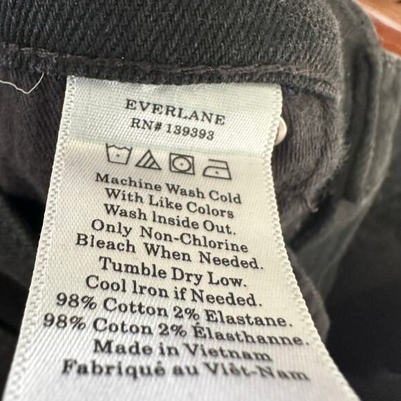 Everlane The Way High Jean Straight Leg Raw Hem in Black - Picture 8 of 8